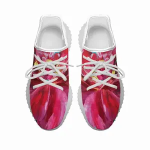 Men Bright Pink Peony Flower Acrylic Y350V1 Casual Sneakers