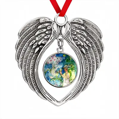 Boy With Bird Christmas Wings Pendant