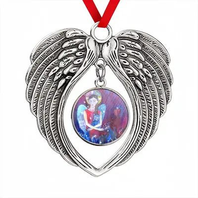 Angel With Cat Christmas Wings Pendant