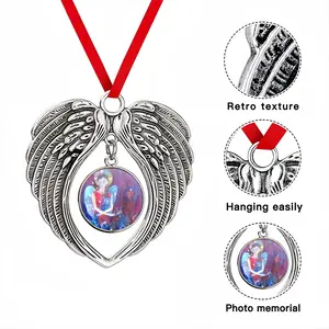 Angel With Cat Christmas Wings Pendant