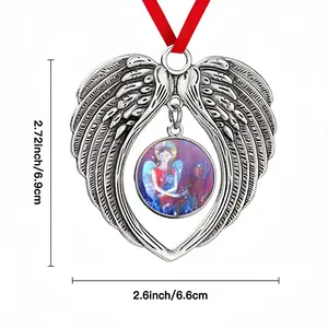 Angel With Cat Christmas Wings Pendant