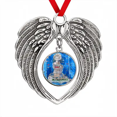 Madonna With Opened Mouth Christmas Wings Pendant