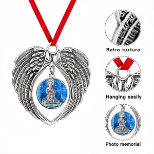 Madonna With Opened Mouth Christmas Wings Pendant