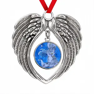 Drawing Ink - Blue Diva Christmas Wings Pendant