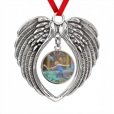 The Die Was Cast Christmas Wings Pendant