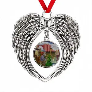 Along The Border Of Dream Christmas Wings Pendant