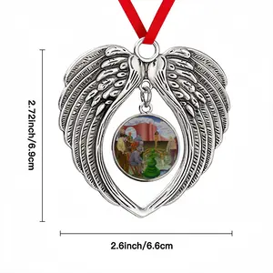 Along The Border Of Dream Christmas Wings Pendant