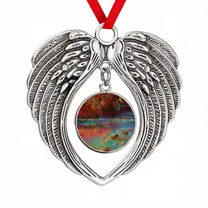 Beaches Of Light And Dark Christmas Wings Pendant