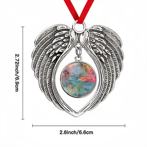 Alligator In Plastic River Christmas Wings Pendant