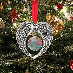 Alligator In Plastic River Christmas Wings Pendant