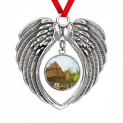 Klezmers In Shtetl Christmas Wings Pendant