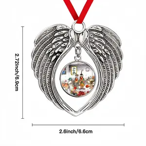 Office Injury Christmas Wings Pendant