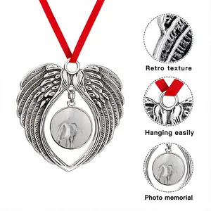 Gray Horse Iii Christmas Wings Pendant