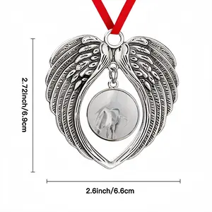 Gray Horse Iii Christmas Wings Pendant