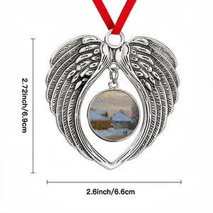 Winter Evening Christmas Wings Pendant