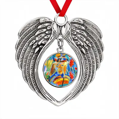 Portrait Of A Boy Christmas Wings Pendant