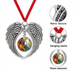 Fighting Roosters Christmas Wings Pendant