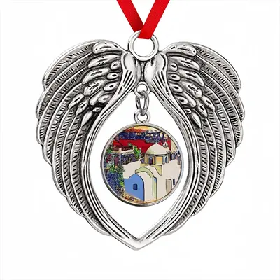 Santorini Thira Church Christmas Wings Pendant