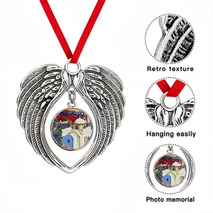 Santorini Thira Church Christmas Wings Pendant