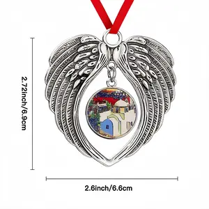 Santorini Thira Church Christmas Wings Pendant