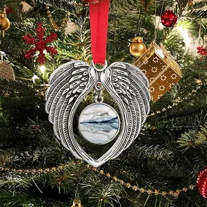 Clarity Christmas Wings Pendant