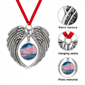 Cotton Candy Sky Christmas Wings Pendant