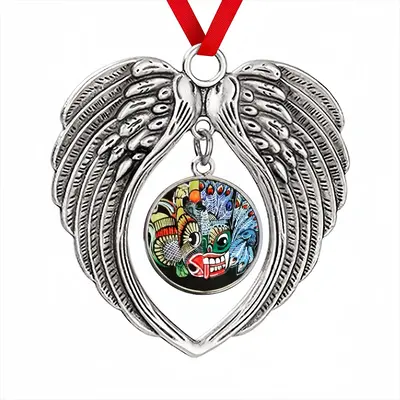 Two-Faced Demon Christmas Wings Pendant