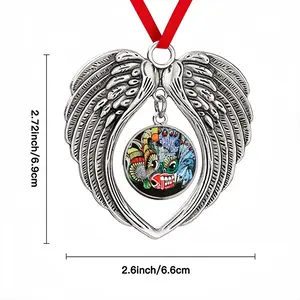 Two-Faced Demon Christmas Wings Pendant