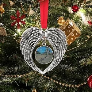 Old River Station In Syktyvkar Christmas Wings Pendant