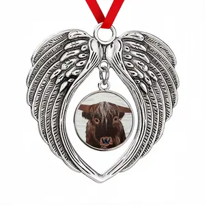 Bull - Red Bull Taurus Animals Buffalo Wild Christmas Wings Pendant