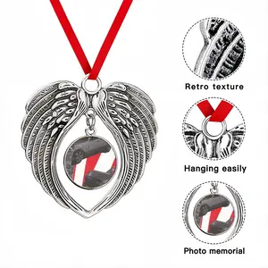 Accident Collage Christmas Wings Pendant