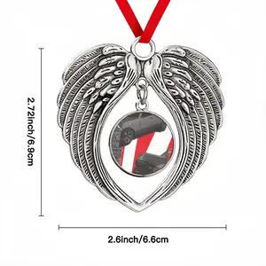 Accident Collage Christmas Wings Pendant