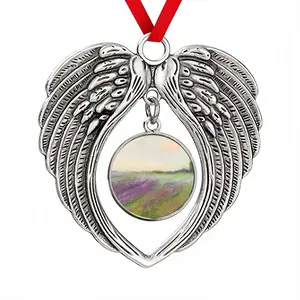 Lavender Field Christmas Wings Pendant