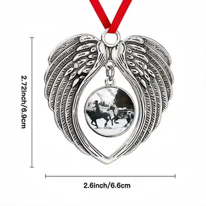 Pony Express Christmas Wings Pendant