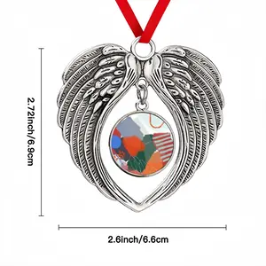 Modern Extra Large Orange Christmas Wings Pendant