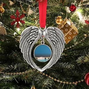 One Small Boat With Deep Blue Sky Christmas Wings Pendant