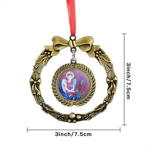 Angel With Cat Christmas Wreaths Pendant