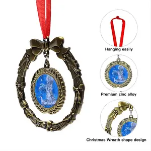 Drawing Ink - Blue Diva Christmas Wreaths Pendant