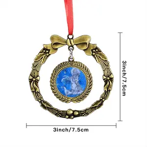 Drawing Ink - Blue Diva Christmas Wreaths Pendant