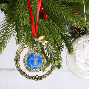 Drawing Ink - Blue Diva Christmas Wreaths Pendant