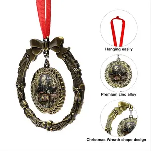 Family Joy Christmas Wreaths Pendant