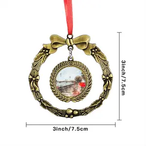 Afternoon In Paris Christmas Wreaths Pendant