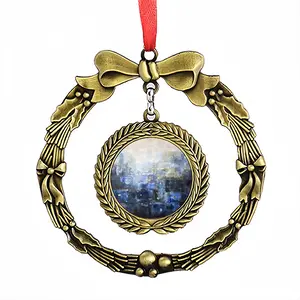 Blue Harmony Christmas Wreaths Pendant