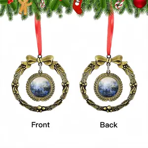 Blue Harmony Christmas Wreaths Pendant