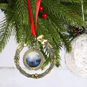 Blue Harmony Christmas Wreaths Pendant