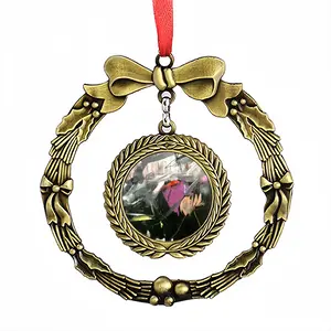 Black Rose Christmas Wreaths Pendant