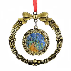 Blue Irises Christmas Wreaths Pendant