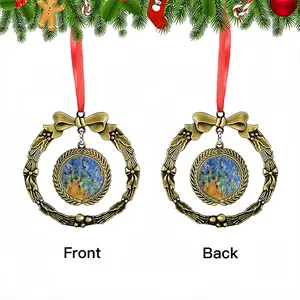 Blue Irises Christmas Wreaths Pendant