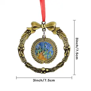 Blue Irises Christmas Wreaths Pendant