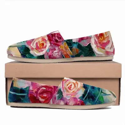 Men Roses On Garden Table Flat Shoes